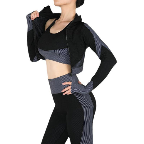 Yoga Suit Tight Running Fitness Three-Piece Set